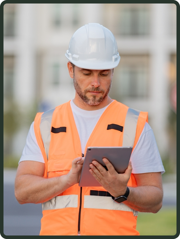 Team assessing quality on construction project